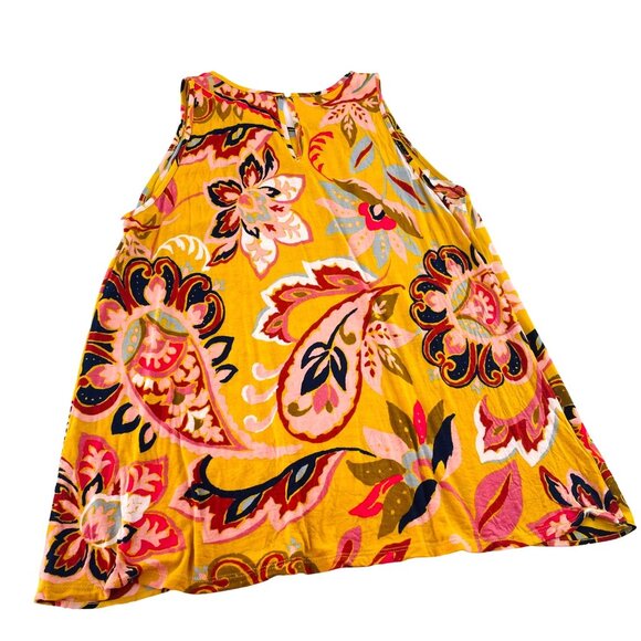 LOFT Women's size Small Sleeveless Flowy Blouse Knit Colorful Paisley Print - Picture 4 of 5